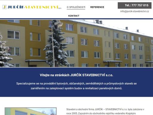 zateplování budov, revitalizace panelových domů, jurčík, stavebnictví, horní benešov jurčík stavebnictví s.r.o.  specializujeme se na provádění bytových, občanských, zemědělských a průmyslových staveb
se zaměřením na zateplovací systém budov a revitalizaci panelových domů.