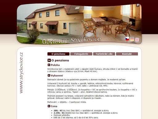oficiální webové stránky ubytování stýčkovice