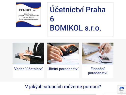 firma bomikol s.r.o. se zabývá komplexní správou účetnictví v praze 6. nabízíme vedení účetnictví, účetní poradenství či finanční služby.