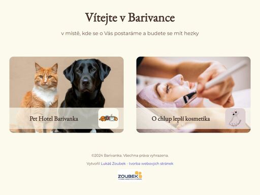 barivanka - hotel pro psy a kočky neslovice