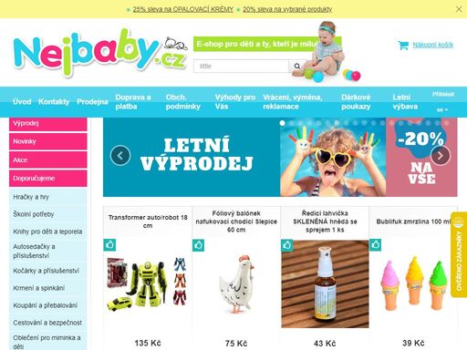 nabízíme to nejlepší nejen pro ty nejmenší.hračky,hry, školní potřeby,kojenecké zboží,dětské postýlky a matrace,autosedačky, monitory dechu vše za skvělé ceny