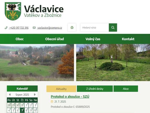 oficiální stránky obce václavice