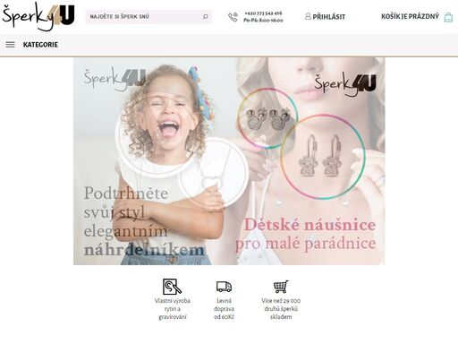 stříbrné šperky, ocelové šperky, snubní prsteny, vše skladem k okamžité expedici.