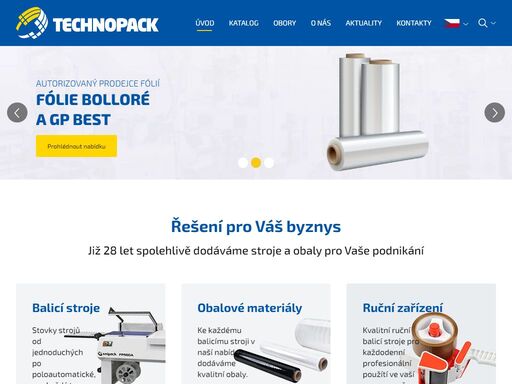 balící stroje, obaly a ruční zařízení. to je hlavní sortiment společnosti technopack. exklusivní zástupce smipack.