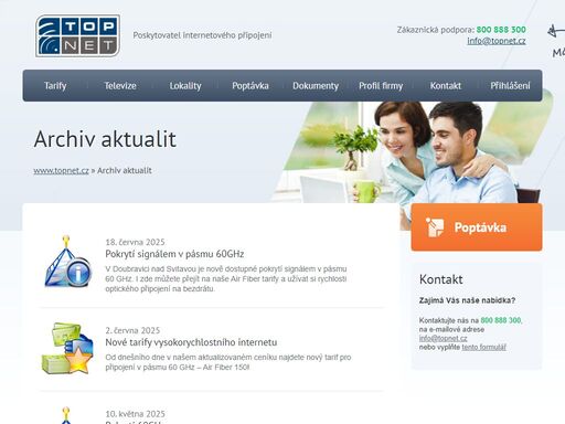 poskytovatel internetového připojení v okresu blansko