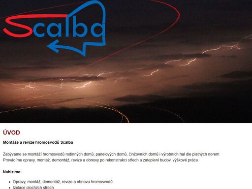 montáže a revize hromosvodů scalba