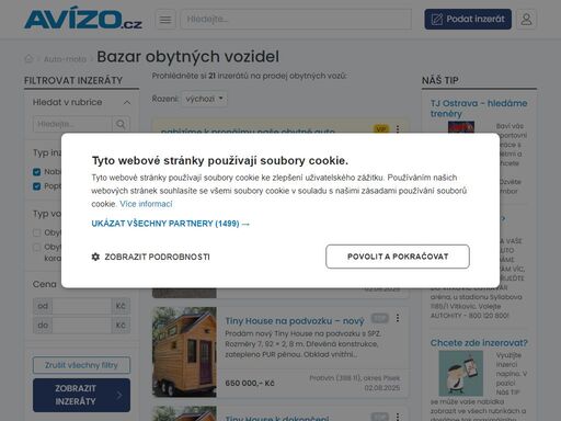 bazar obytných vozidel - prohlédněte si aktuální inzeráty na prodej obytných vozidel na webu avízo.cz