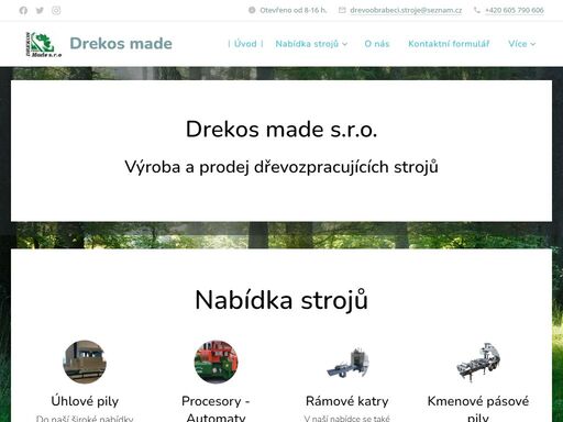 výroba a prodej dřevozpracujících strojů. na českém trhu působíme již od roku 2009. naší předností je bohaté portfolio nabízených produktů.