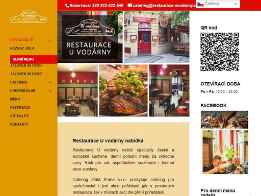 restaurace u vodárny nabízí speciality české i mezinárodní kuchyně, denní menu za výhodné ceny, služby profesionálního cateringu.