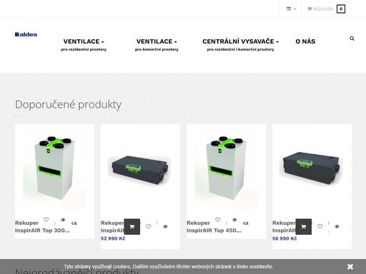 ventilace,větrání,rekuperace,odvětrání,výměna vzduchu,mřížky,plíseň,radon,centrální vysavač ventilace pro byty, rodinné domy, a komerční prostory od francouzské firmy aldes.