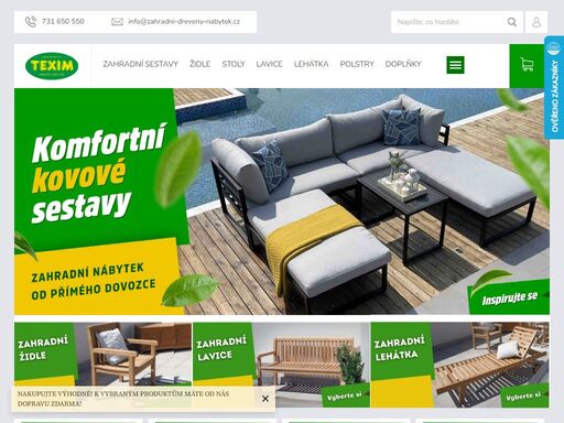 specializovaný eshop na dřevěný zahradní nábytek a zahradní doplňky. společnost texim je přímý dovozce do čr. vysoká kvalita a nízké ceny na nabízené zahradní sestavy.