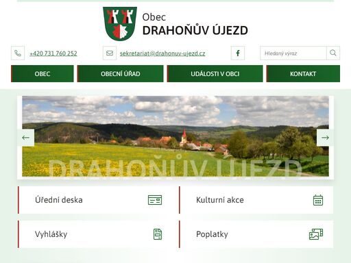 oficiální stránky obce drahoňův újezd