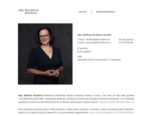 právo | mgr. bohdana nováková, advokát a insolvenční správce | česko