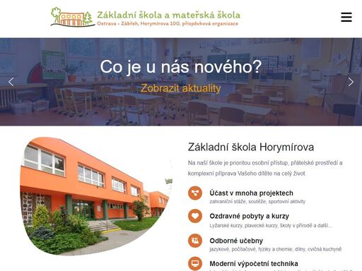 na naší základní škole je prioritou osobní přístup, přátelské prostředí a komplexní příprava vašeho dítěte na celý život. jsme zš horymírova!