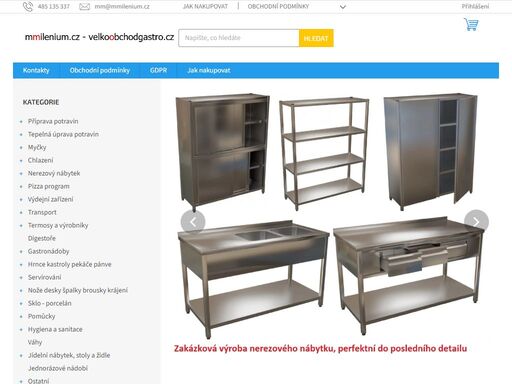 www.mmilenium.cz - www.velkoobchodgastro.cz. profesionální gastro vybavení pro hotely restaurace jídelny školy nemocnice domácnost liberec ale i celá čr a sr,doprava zdarma a u vybraných produktů, jinak dle běžných tarifů. poskytujeme náhradní plnění.