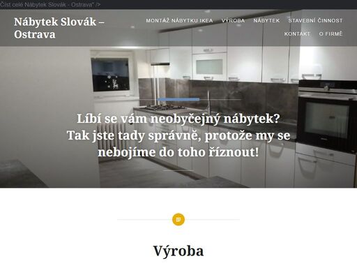  - líbí se vám neobyčejný nábytek? tak jste tady správně, protože my se nebojíme do toho říznout! vyrábíme;veškerý atypický nábytek z masivu, dýhy a lamina v kombinaci se sklem i kovem. naše produkce a fotogalérie: nábytek stylový nábytek z masivu obývací pokoje ložnice, vestavěné skříně a komody postele dřevěné i čalouněné kuchyně a renovace kuchyní rohové... <div class=