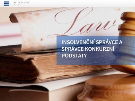 stránky insolvenčního správce s informacemi o činnosti a nabídkou majetku k prodeji v rámci insolvenčních řízení