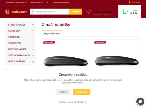 speciálka s orientací na automobilové příčníky, autoboxy, tažná zařízení a to již od roku 2004. prodej autopříslušenství, autodoplňků, půjčovna střešních nosičů, nosičů kol, nosičů lyží, autoboxů, montáže tažných zařízení.