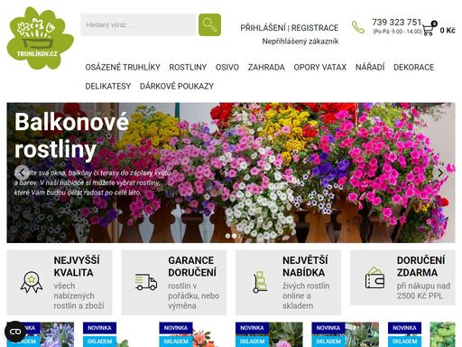 truhlikov.cz - vaše on-line zahradnictví. široký výběr kvalitních rostlin pro vaši zahradu. dodání po čr i osobní odběr v zahradnictví líbeznice