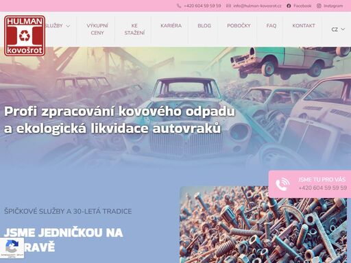 jsme česká společnost zabývající se již od roku 1993 výkupem, zpracováním a následným prodejem železného a kovového odpadu.