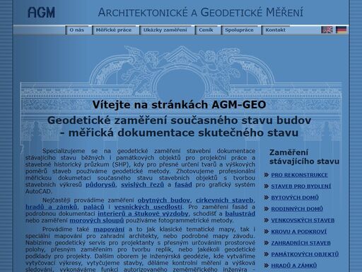 architektonické a geodetické měření - geodetické zaměření dokumentace skutečného stavu, měřická dokumentace současného stavu, stavební plány budov, zaměření map