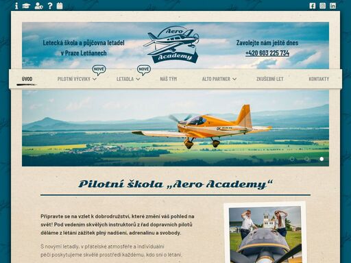 s odkazem do zlaté éry letectví vám přinášíme zábavné pilotní výcviky na moderních strojích pod vedením profesionálních dopravních pilotů.