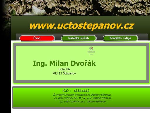 uvítací strana