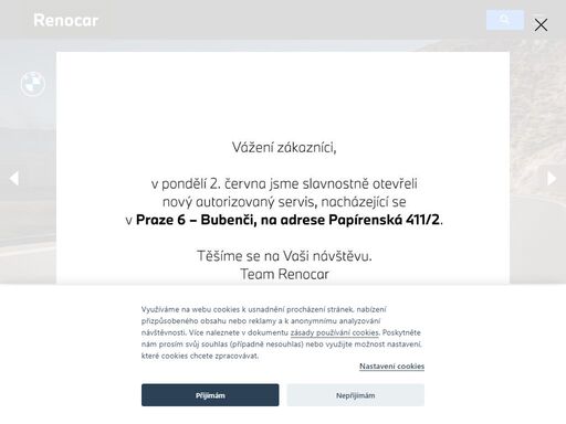 renocar bmw praha a brno. autorizovaný prodej a servis nových, předváděcích a ojetých vozů bmw a mini a motocyklů bmw motorrad.