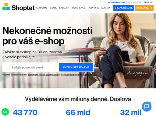 objevte nekonečné možnosti pro vaše online podnikání. založte si vlastní e-shop na 30 dní zdarma a zjistěte, co všechno shoptet nabízí.