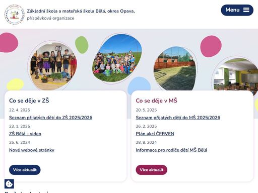 proč si vybrat nás? jedinečná škola, rodinné prostředí školy, individuální přístup, podpora, vzájemná spolupráce a kvalitní vzdělávání. to vše v zš a mš bělá.
