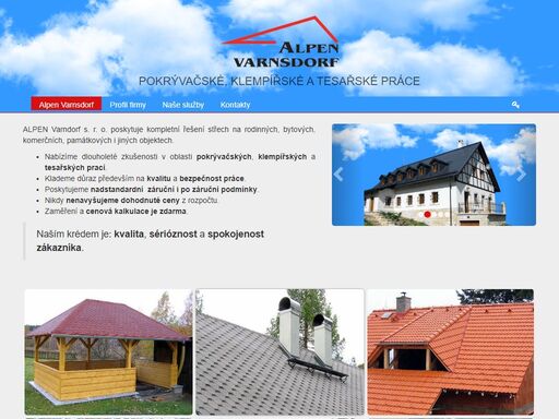 alpen varnsdorf nabízí klempířství, pokrývačství, tesařství, hromosvody a další práce
