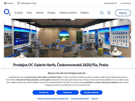 prodejna praha - oc galerie harfa, českomoravská 2420/15a. o2 služby, telefony, zařízení a příslušenství nebo profesionální podpora a spoustu dalšího, to nabízejí všechny naše značkové prodejny.