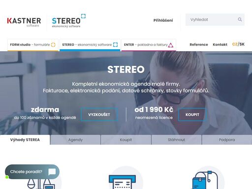 stereo ekonomický software pro podnikatele a malé firmy, který se vám přizpůsobí.  