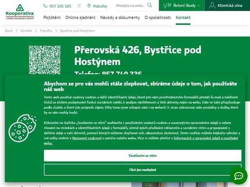 pojišťovna kooperativa - bystřice pod hostýnem, přerovská 426, tel.: 957 740 336, e-mail: asovakova@koop.cz, alena sováková - odpovědný vedoucí
