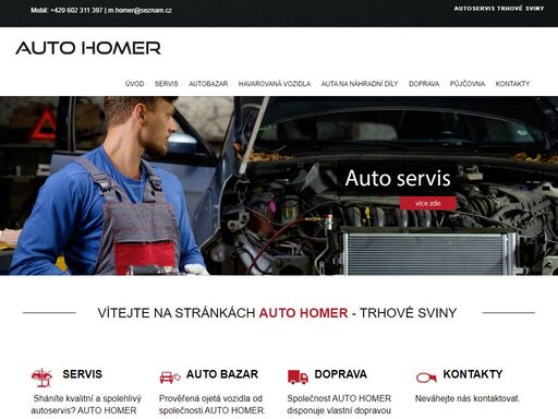 autoservis,trhové sviny,auto homer,prodej ojetých automobilů auto homer je společnost s letitými zkušenostmi v oboru sahajících až k počátku 90 let. opravami osobních aut se nyní zabýváme více jak 20 let. autoservis trhové sviny.