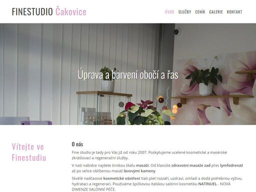 webové stránky salónu finestudio čakovice
