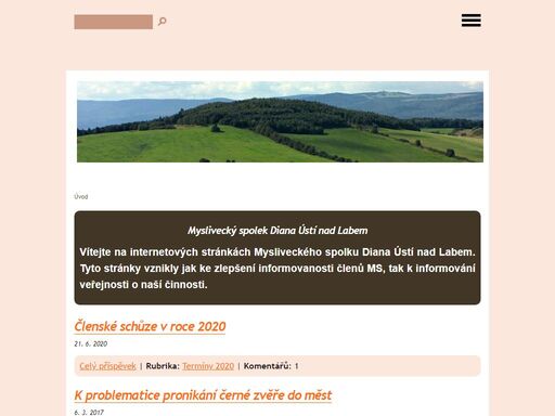 stránky mysliveckého sdružení diana ústí nad labem