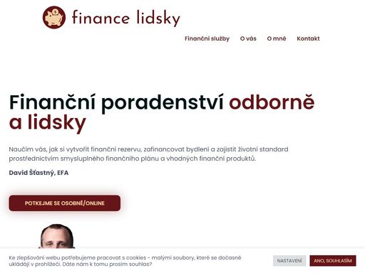 finanční poradenství odborně a lidsky. pomůžu vám vytvořit finanční pohodu skrz smysluplný finanční plán. 10+ let zkušeností. david šťastný, efa.