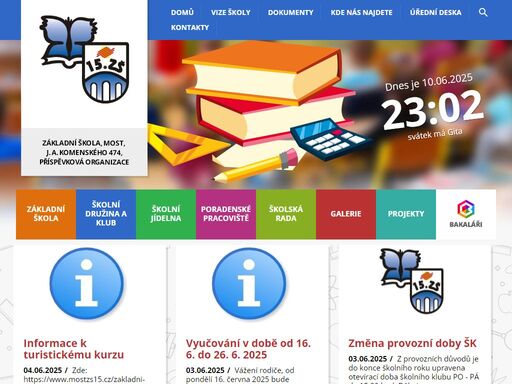 oficiální webové stránky základní školy j. a. komenského 474 v mostě. najdete tu aktuální informace a sdělení pro rodiče a žáky.