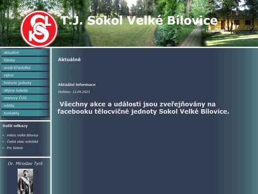 tj sokol velke bilovice, velke bilovice