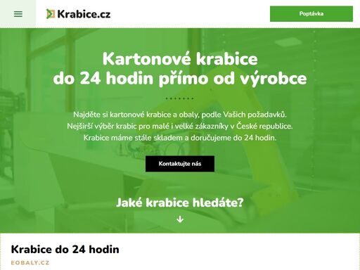 standardní krabice z e-shopu s dodáním do 24 hodin nebo krabice na zakázku podle vašeho zadání.