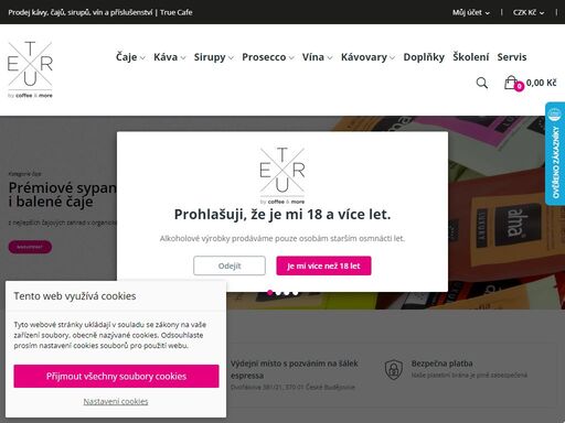 nabízíme vám různé druhy kávy, kávovarů, mlýnků, čajů, sirupů, vín, prosecco a dalších doplňků.