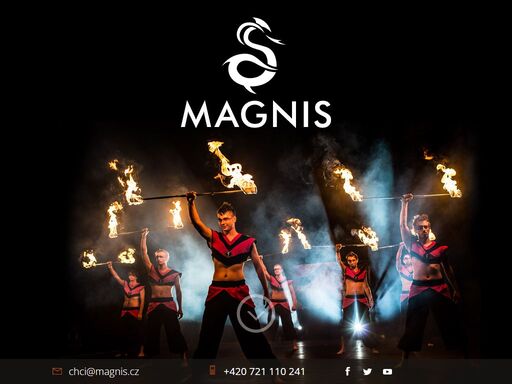 skupina magnis už 6 let cestuje po celém světě, aby potěšila všechny, kteří jejich show vidí.
fireshow a lightshow. to jsou dvě hlavní odvětví, kterými umělci ze skupiny magnis rádi baví publikum. své zkušenosti předávají dál ve své umělecké škole, díky které si neustále vychovávají své umělce. se svojí show navštívili přes 400 míst a 4 světové kontinenty. ale pořád dělají to, co dělají hlavně z toho důvodu, že je to neustále baví.