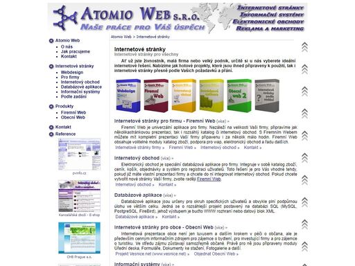 ať už jste živnostník, malá firma nebo velký podnik, určitě si u nás vyberete ideální internetové řešení. nabízíme zakázkový webdesign i hotové projekty. vytvoříme internetové stránky přesně podle vašich požadavků a přání.