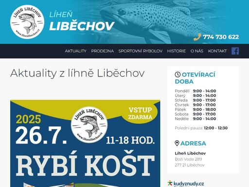 líheň liběchov - rybářství, sportovní rybolov, prodej ryb v liběchově