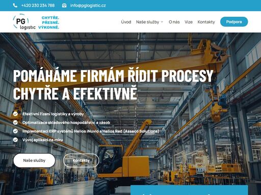 specialisté na erp helios inuvio a red, optimalizaci logistiky a výroby. nabízíme procesní poradenství a vývoj aplikací na míru. pg logistic – 20 let praxe.