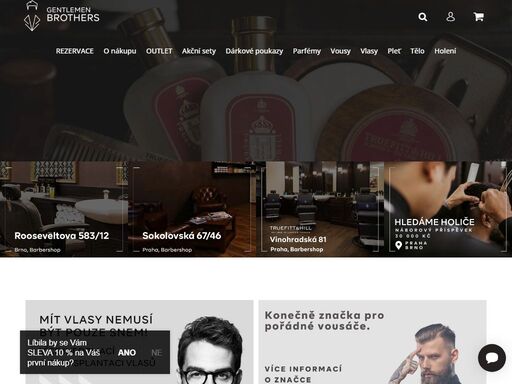 homepage.  
o gentlemen brothers
pánská holičství gentlemen brothers jsou již přes 9 let jedinečným místem pro všechny muže, kteří touží po tom dopřát si čas jen pro sebe. pro ty, kteří touží zapomenout na svět venku a oddají se kvalitní péči našich profesionálních holičů. naše služby jsou unikátním souzněním…