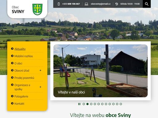 oficiální webové stránky obce sviny.