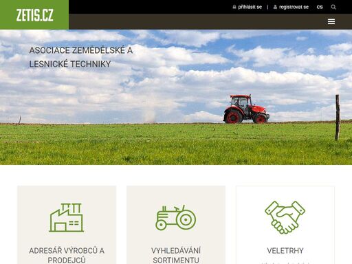 zetis.cz – informační servis asociace a.zet – poskytuje přístup k informacím o stovkách výrobců a prodejců zemědělské a lesnické techniky