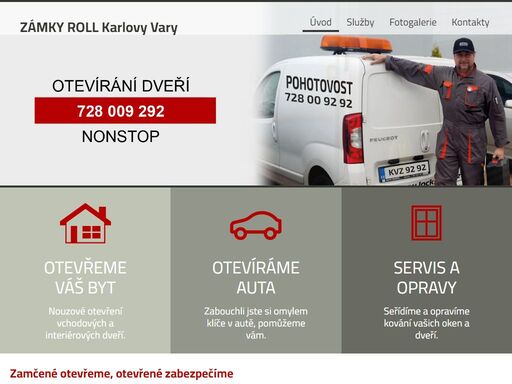 zámečnická pohotovost karlovy vary. nouzové otevírání dveří a automobilů. opravy a servis